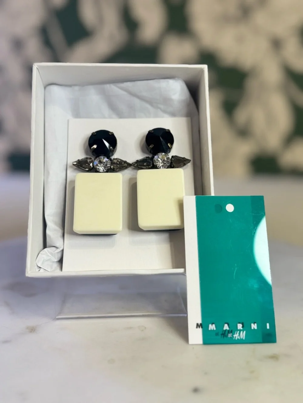 Marni x H&M LIMITED EDITION Green Statement Drop Earrings NIB